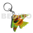 Fish handpainted wood keychain 65mmx90mm