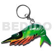 Shrimp handpainted wood keychain 80mmx55mm