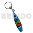 Surfboard handpainted wood keychain 100mmx25mm