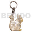 40mm carved mop shell keychain squirrel