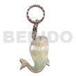 40mm carved mop shell keychain whale