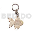 40mm carved mop shell keychain fish