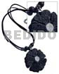 50mm flower black textured painted