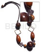 Assorted wood beads - 2pcs