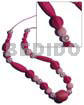 Pink tones wrapped wood beads