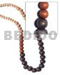 Graduated natural wood beads in