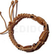 Tube wood beads in macrame