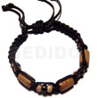 Tube wood beads in macrame