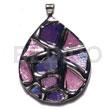 Teardrop 50mmx42mm glistening abalone in