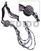 5 r0ws black white glass beads