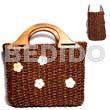 Pandan rope bag with wood