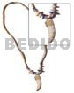 Cowrie shell fangs pendant in