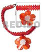 Red glass beads flat choker