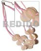 3 rows pink glass beads
