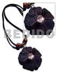 50mm flower black textured painted