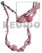 Pink glass beads intertwined glass