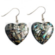 Dangling heart 35mm laminated paua