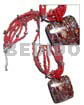 4 layers red glass beads