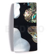 55mmx27mm laminated rectangular paua kabibe shell