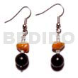 Dangling black buri beads red corals