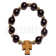 Black buri seeds wood beads rosary