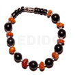Black buri beads red