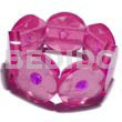30mm round pink clear resin