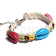 Braided flat cord multicolored