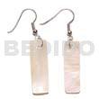 Dangling 30x10mm hammershelll bar earrings