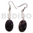 Dangling 16x23mm black tab oval