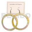 Dangling round mop hoop earrings