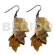 Triple dangling brownlip leaf 20mmx15mm