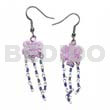 Dangling 15mm grooved pastel pink