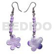 Dangling 20mm lilac hammershell flower