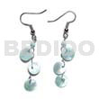 Dangling triple 10mm aqua blue