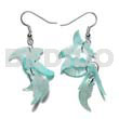 Dangling 17mmx8mm aqua blue hammershell