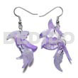 Dangling 17mmx8mm lilac hammershell 7pcs.