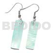 Dangling 30x10mm aqua blue hammershelll