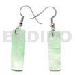 Dangling 30x10mm pastel green hammershelll