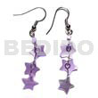 Dangling 10mm lilac triple star