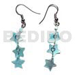 Dangling 10mm aqua blue triple