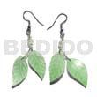 Dangling double leaf pastel green