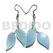 Dangling double leaf aqua blue