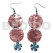 Dangling double round 25mm reddish