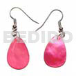 Dangling teardrop pink hammershell 20mmx15mm