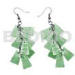 Dangling subdued green 20mmx15mm capiz