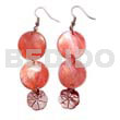 Dangling double round 20mm red