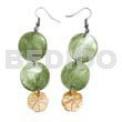 Dangling double round 20mm olive