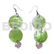 Dangling double round 25mm olive