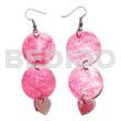 Dangling double round 25mm pink